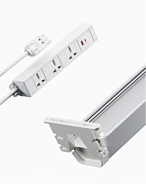 Single User Under-Desk Interlink Power Access and Cable Management Solution