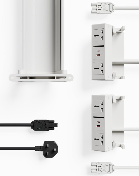 4x Users Desktop Interlink Power Access and Cable Management Solution