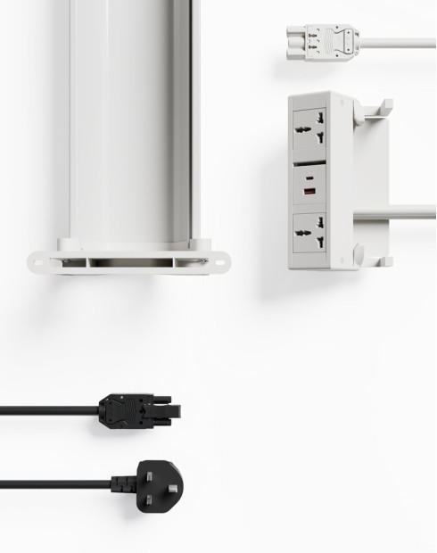 2x Users Desktop Interlink Power Access and Cable Management Solution