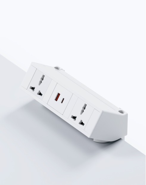 LEON White Interlink Desktop Clamp Power Module