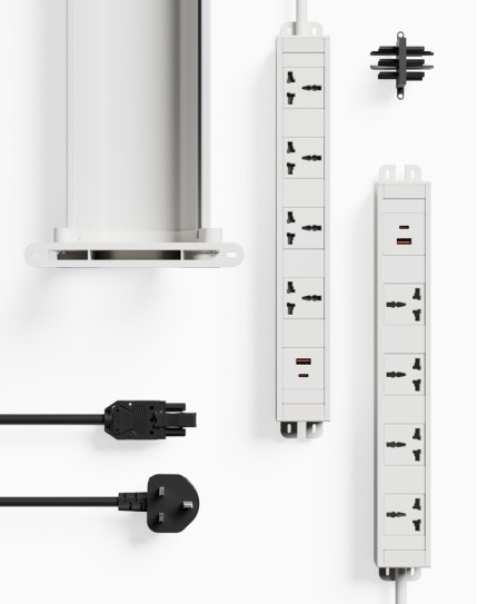 6x Users Under-desk Interlink Power Access and Cable Management Solution