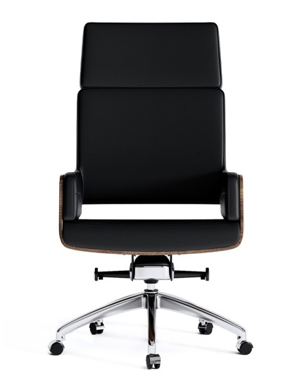 Opera Bentwood Black Genuine Aniline Leather High Back Executive Chair