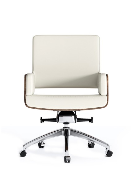 Opera Bentwood Black Genuine Aniline Leather Low Back Executive Chair