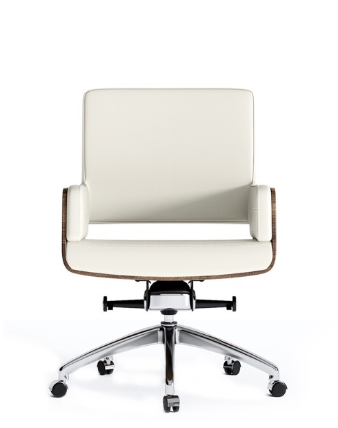 Opera Bentwood Black Genuine Aniline Leather Low Back Executive Chair