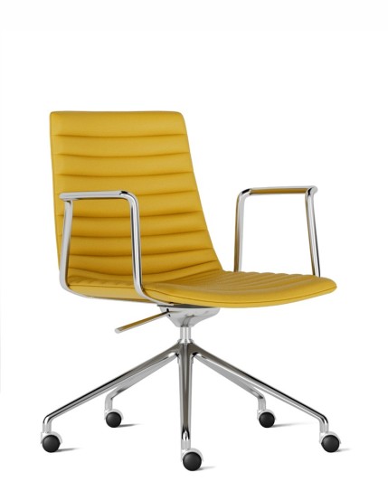 Simon Yellow Genuine Leather Designer Chair
