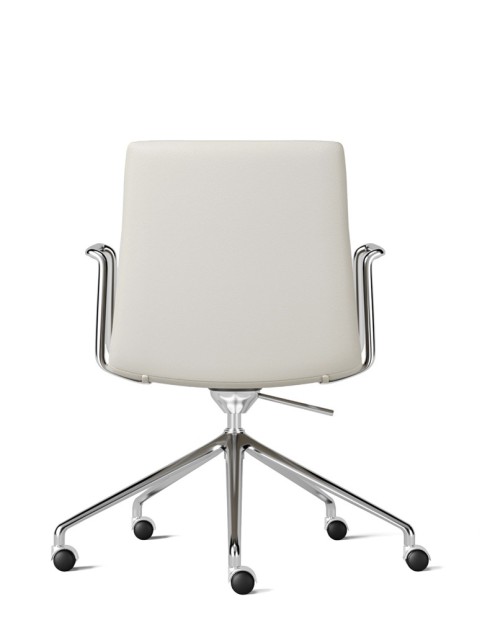 Simon White Genuine Leather Designer Chair