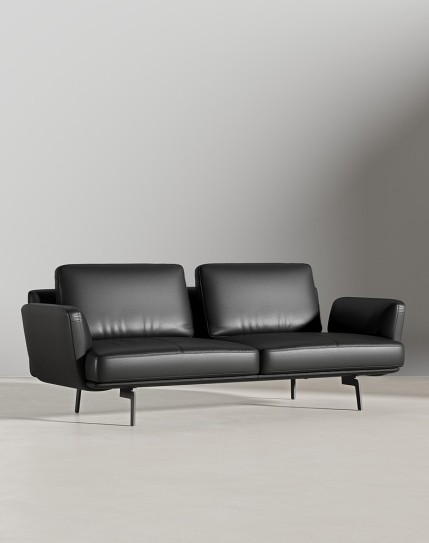 Denver Black Genuine Leather Sofa