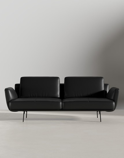 Denver Black Genuine Leather Sofa