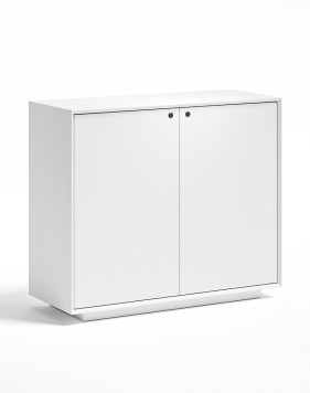 EDGE Series Chamfered Low Height 2 Door White Cabinet
