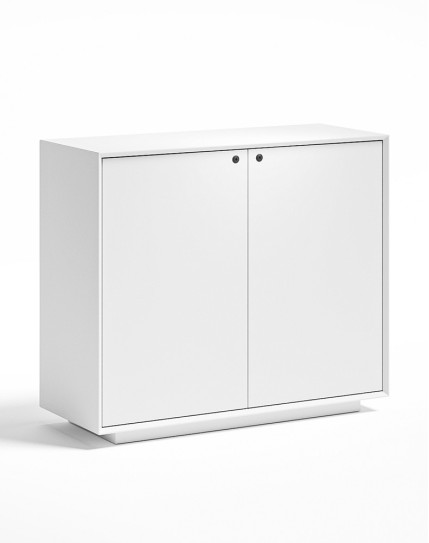 EDGE Series Chamfered Low Height 2 Door White Cabinet