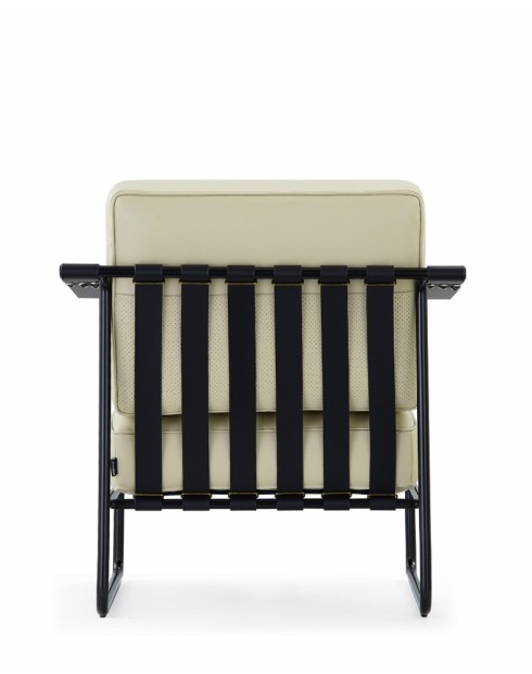 Lara Beige Genuine Leather Lounge Chair