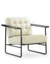 Lara Beige Genuine Leather Lounge Chair