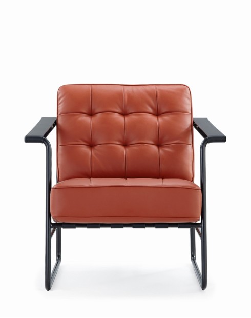 Lara Rust Brown Genuine Leather Lounge Chair