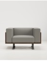 Boston Grey Single Seater Aniline Leather Veneer Sofa