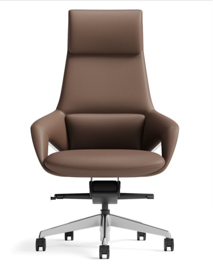 Opus Brown Genuine Aniline Leather High Back Executive Chair