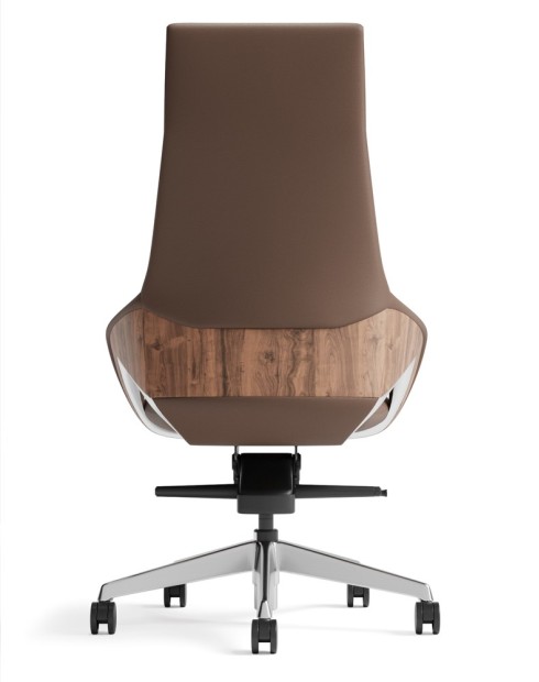 Opus Brown Genuine Aniline Leather High Back Executive Chair