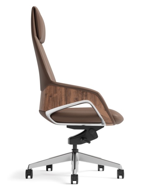 Opus Brown Genuine Aniline Leather High Back Executive Chair