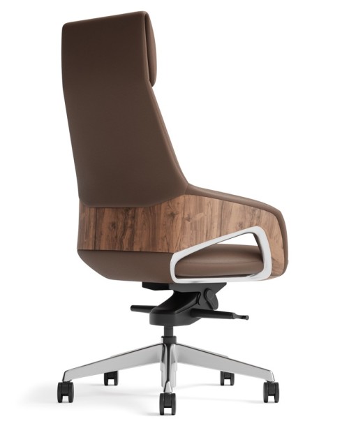 Opus Brown Genuine Aniline Leather High Back Executive Chair