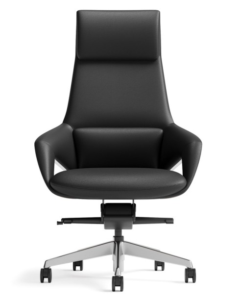 Opus Black Genuine Aniline Leather High Back Executive Chair