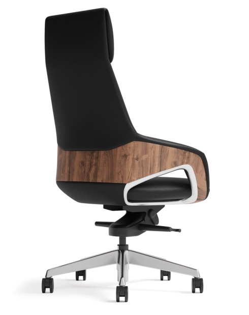 Opus Black Genuine Aniline Leather High Back Executive Chair