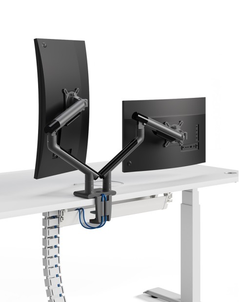 Snap Dual Monitor Desk Mount with USB Ports Snap Dual Monitor Desk Mount with USB Ports