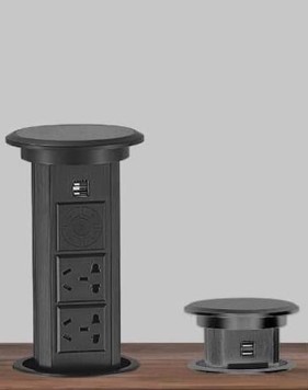 Smart All-in-one Automatic Touch Pop-up Power Outlet with Wireless Mobile Charger