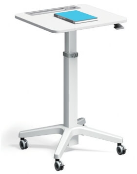 White-Leo Minimalist Mobile Height Adjustable Table