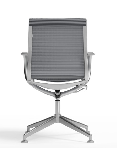 Sterling Brushed Glazed Aluminum Mesh Visitor Chair
