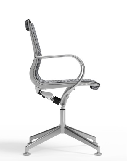 Sterling Brushed Glazed Aluminum Mesh Visitor Chair