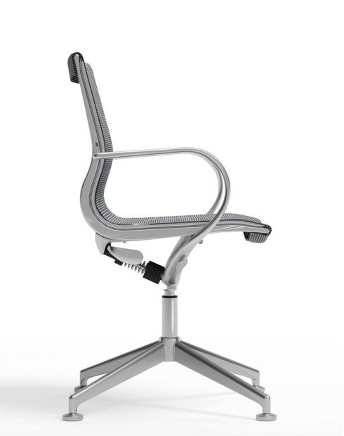 Sterling Brushed Glazed Aluminum Mesh Visitor Chair