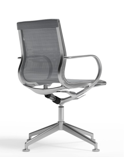 Sterling Brushed Glazed Aluminum Mesh Visitor Chair