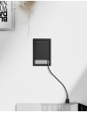Desklink Black Rectangular Grommet in White Worktop
