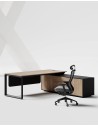 Manhattan L-Shape Black Frame Artisan Oak Executive Desk