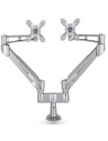 Silver Dual Arm Monitor Desk Mount Stand