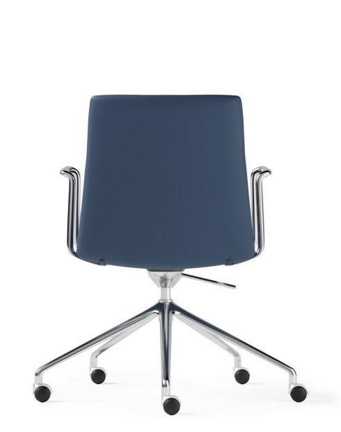 Simon Royal Blue Genuine Leather Designer Chair