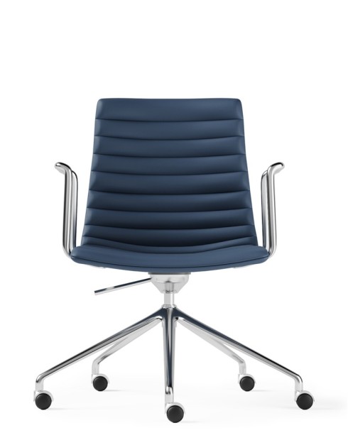 Simon Royal Blue Genuine Leather Designer Chair