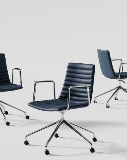 Simon Royal Blue Genuine Leather Deasigner Chair