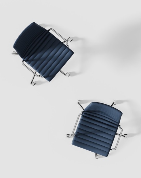 Simon Royal Blue Genuine Leather Deasigner Chair