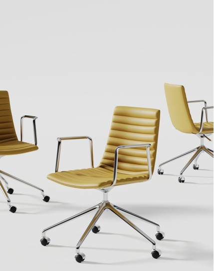 Simon Yellow Genuine Leather Designer Chair