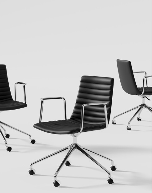 Simon Black Genuine Leather Designer Chair