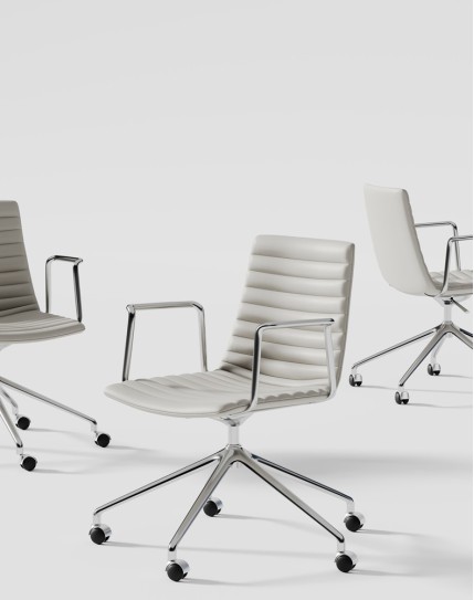 Simon White Genuine Leather Designer Chair