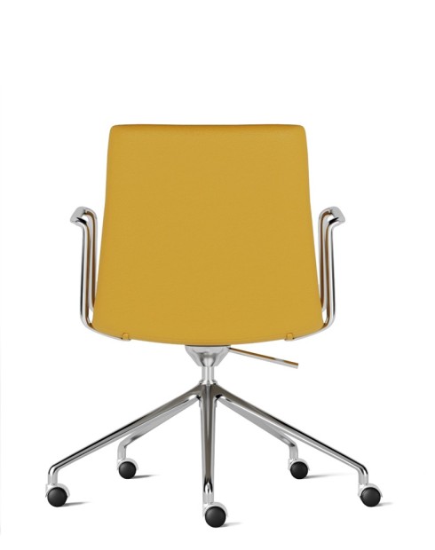 Simon Yellow Genuine Leather Designer Chair