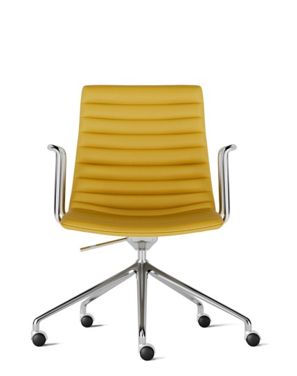 Simon Yellow Genuine Leather Designer Chair