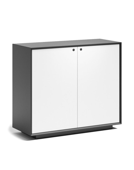 EDGE Series Chamfered Low Height 2 Door Black Cabinet