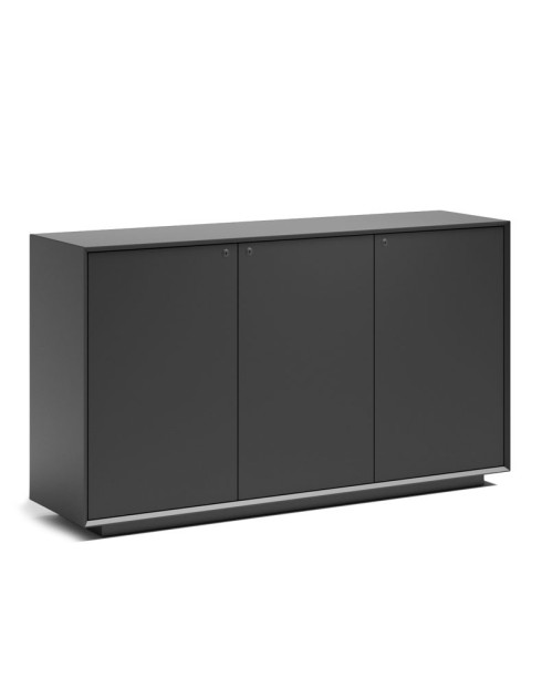 EDGE Series Chamfered Low Height 3 Door Black Cabinet