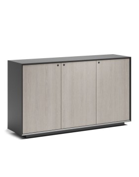 EDGE Series Chamfered Low Height 3 Door Black Cabinet