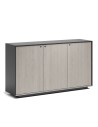 EDGE Series Chamfered Low Height 3 Door Black Cabinet
