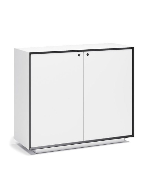 EDGE Series Chamfered Low Height 2 Door White Cabinet