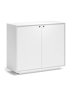EDGE Series Chamfered Low Height 2 Door White Cabinet