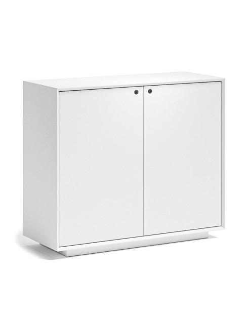 EDGE Series Chamfered Low Height 2 Door White Cabinet